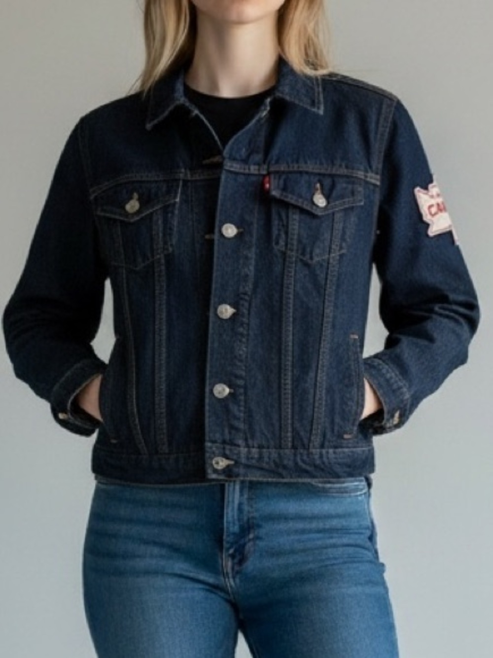 Levi's Original Trucker Denim Jacket Dark Wash Canada Patch